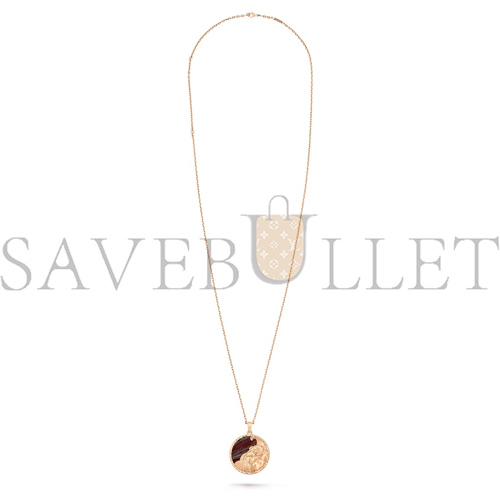 VAN CLEEF ARPELS ZODIAQUE LONG NECKLACE ARIETIS (ARIES) - ROSE GOLD, IRON EYE  VCARP9R800